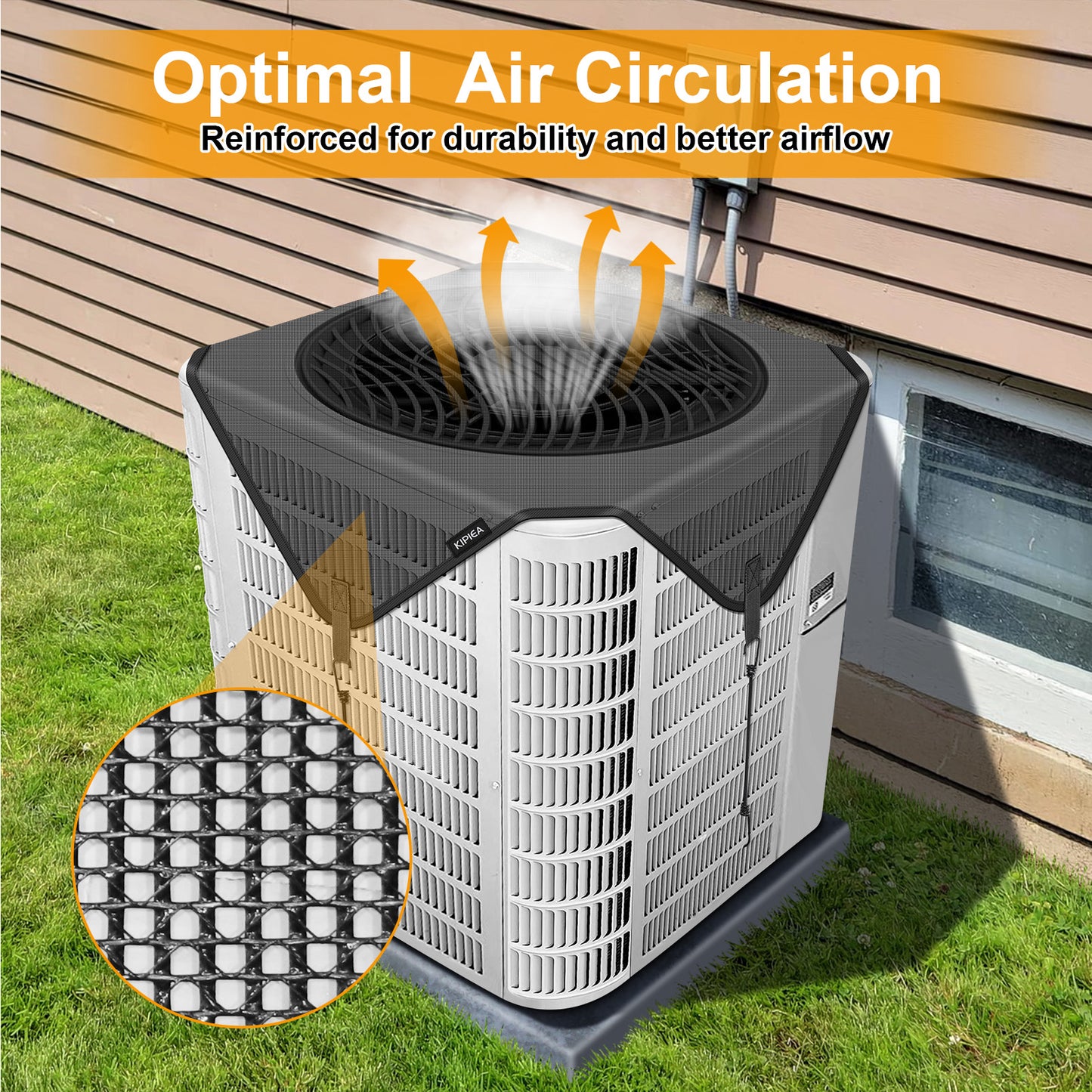 Kipiea Central Air Conditioner Mesh Covers for Outside Units, Top Universal Upgrade Mesh Outdoor AC Unit Cover Defender for All Seasons