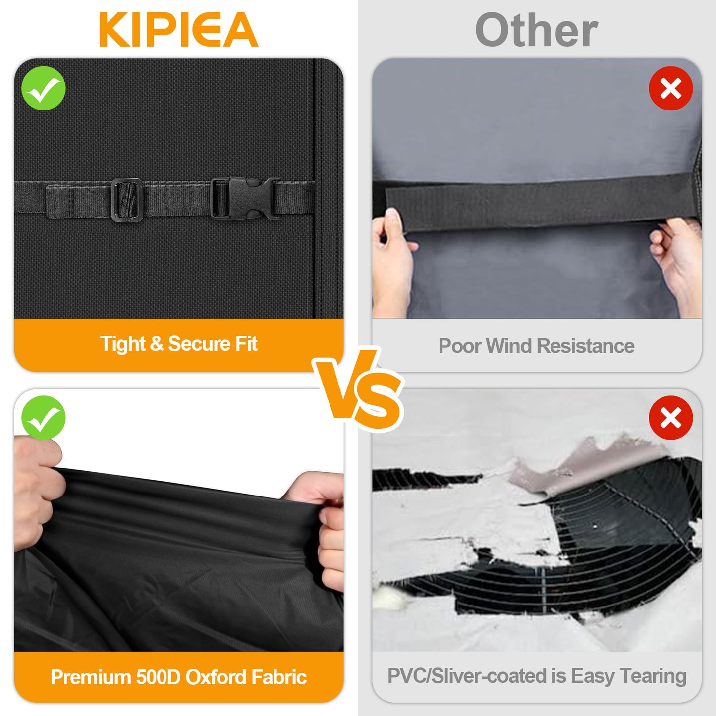 Kipiea 420D Window Air Conditioner Cover Outdoor, Luxiv Outside Window AC Unit Cover Black Dust-proof Waterproof AC Cover Outdoor Window AC Protection Cover