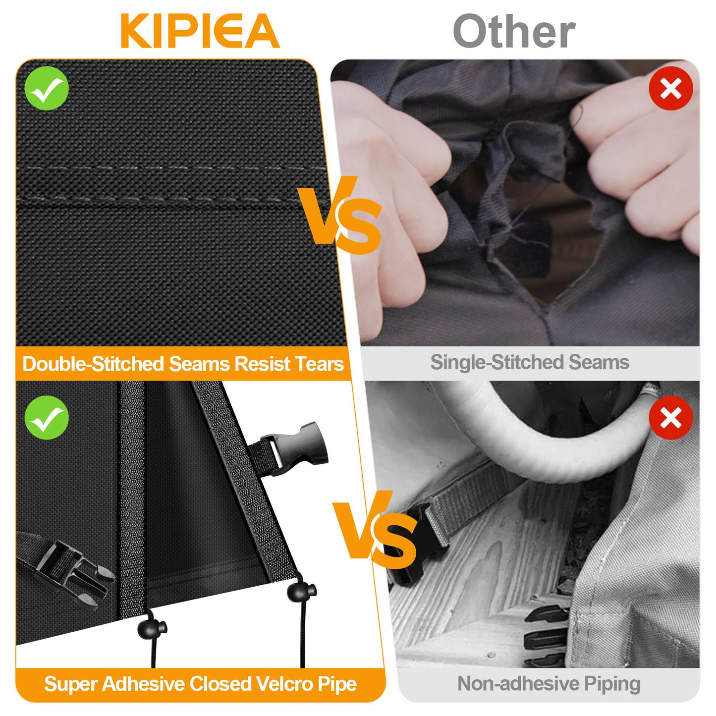 Kipiea 420D Window Air Conditioner Cover Outdoor, Luxiv Outside Window AC Unit Cover Black Dust-proof Waterproof AC Cover Outdoor Window AC Protection Cover