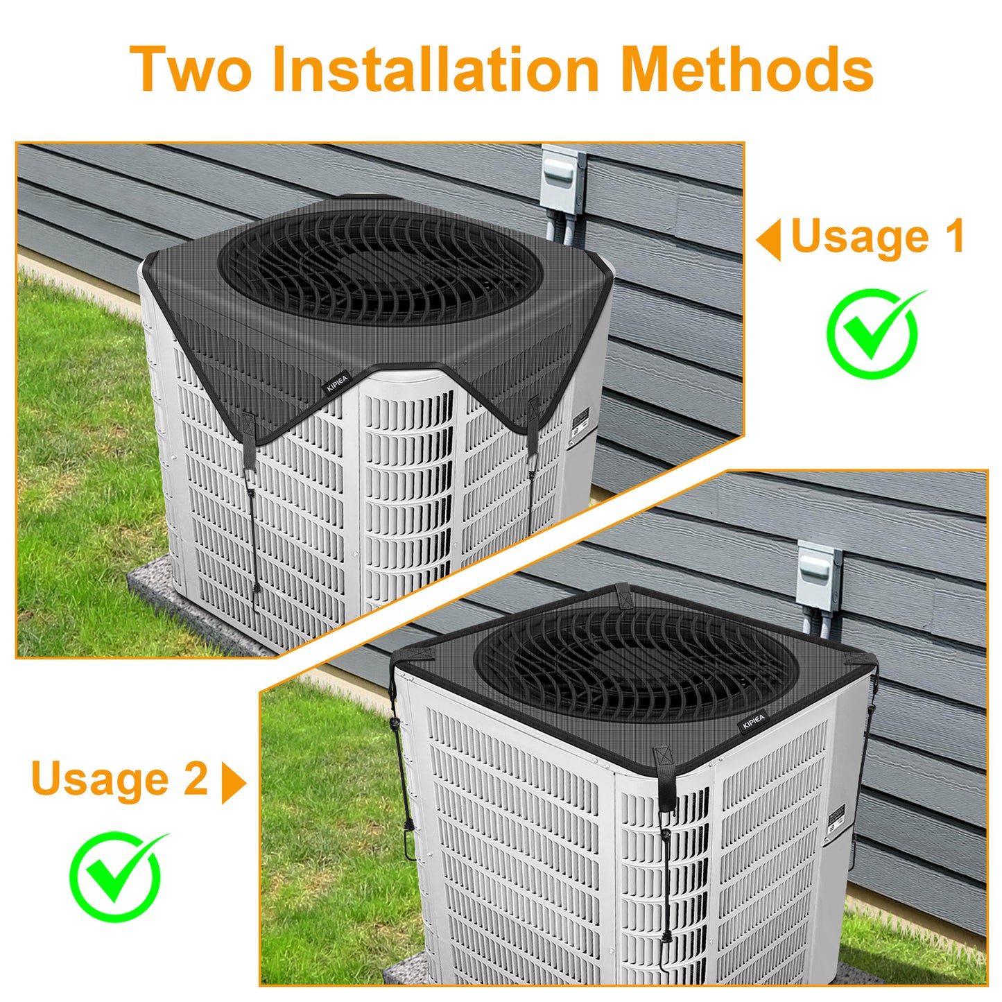 Kipiea Central Air Conditioner Mesh Covers for Outside Units, Top Universal Upgrade Mesh Outdoor AC Unit Cover Defender for All Seasons
