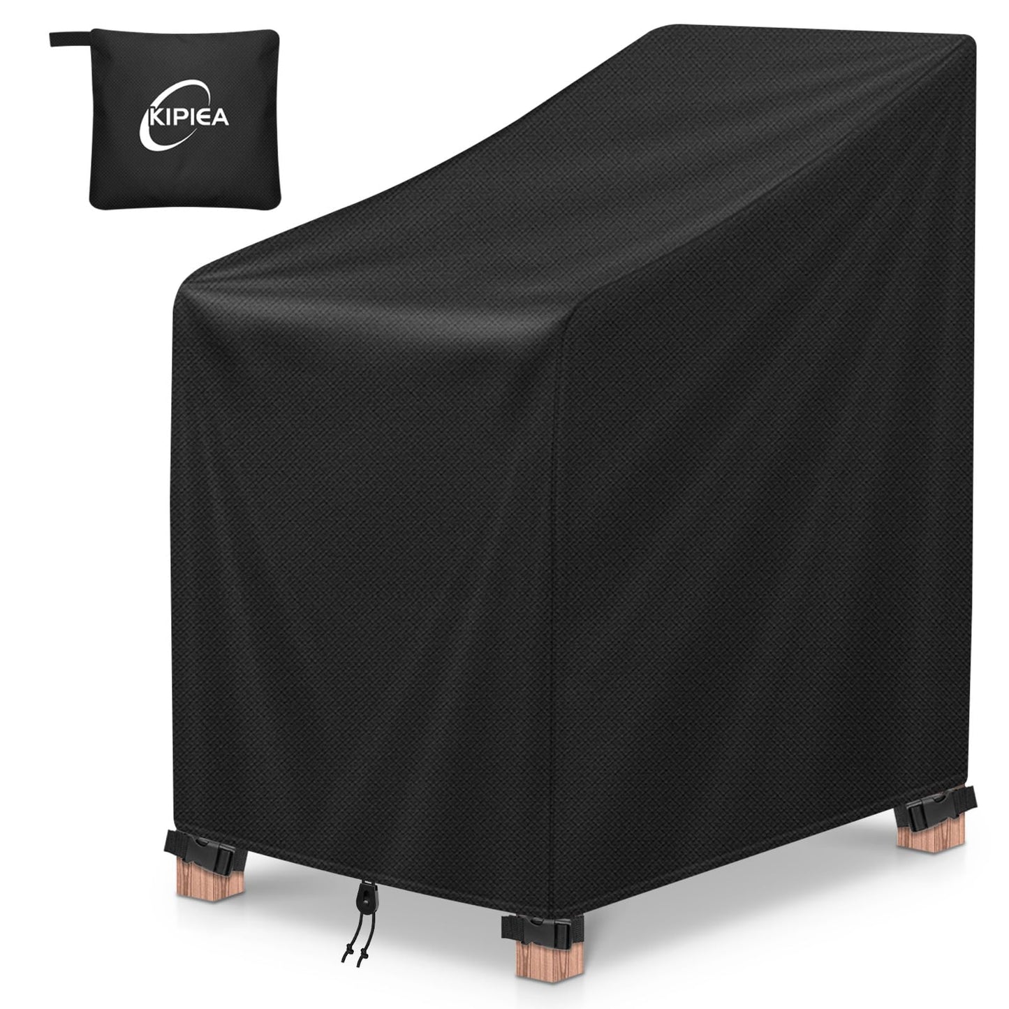 Kipiea 600D Patio Chair Covers Waterproof Winter 2 Pack - Heavy Duty Lawn Outdoor Furniture Chair Covers with Anti UV and No Tears, No Fading