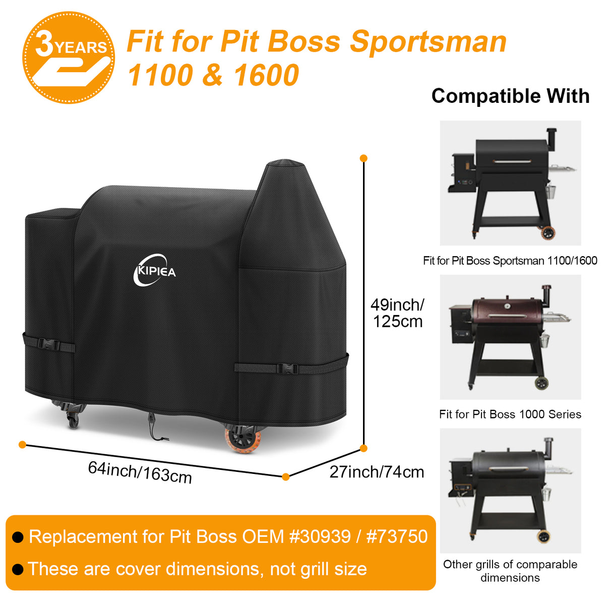 KIPIEA Pellet Grill Cover Compatible with Pit Boss Grills
