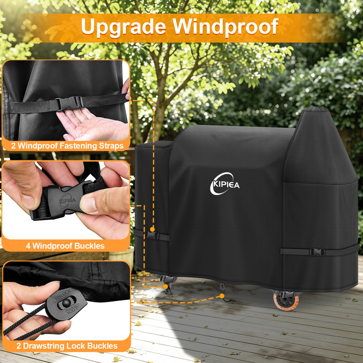 KIPIEA Pellet Grill Cover Compatible with Pit Boss Grills