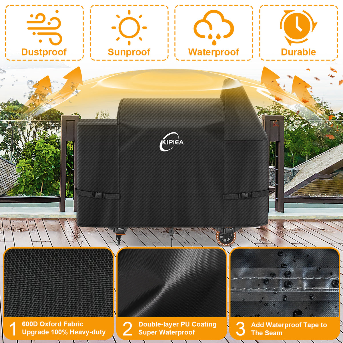 KIPIEA Pellet Grill Cover Compatible with Pit Boss Grills
