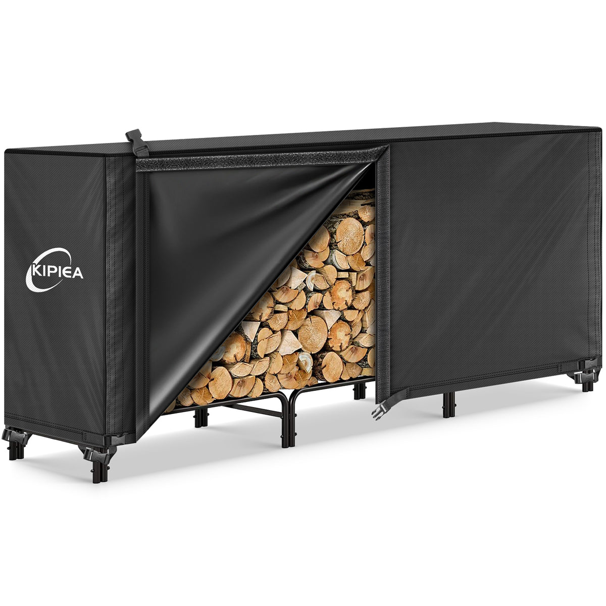 KIPIEA Firewood Rack Cover for Outdoor Log Storage