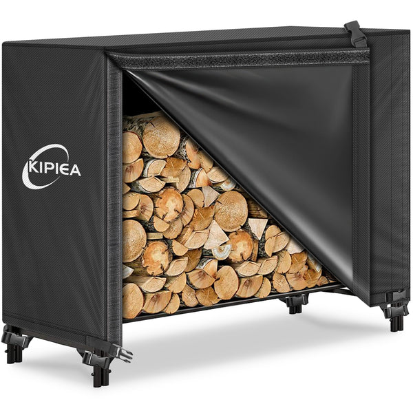 KIPIEA Firewood Rack Cover for Outdoor Log Storage