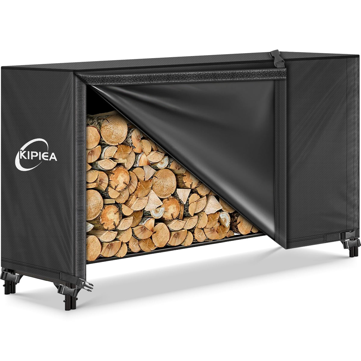 KIPIEA Firewood Rack Cover for Outdoor Log Storage