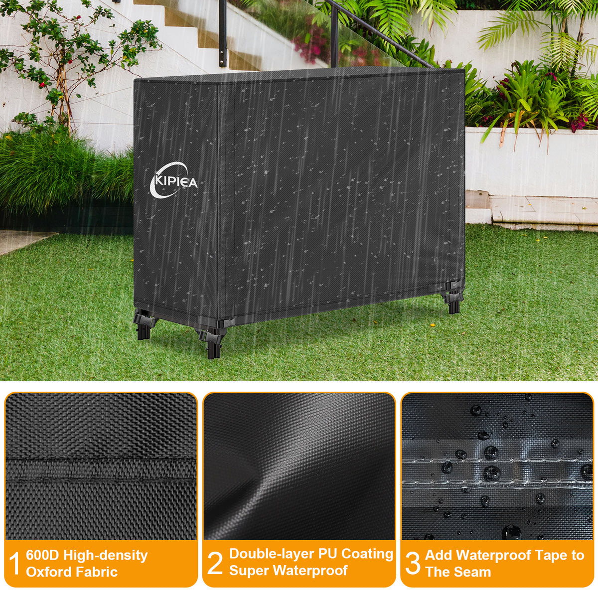 KIPIEA Firewood Rack Cover for Outdoor Log Storage