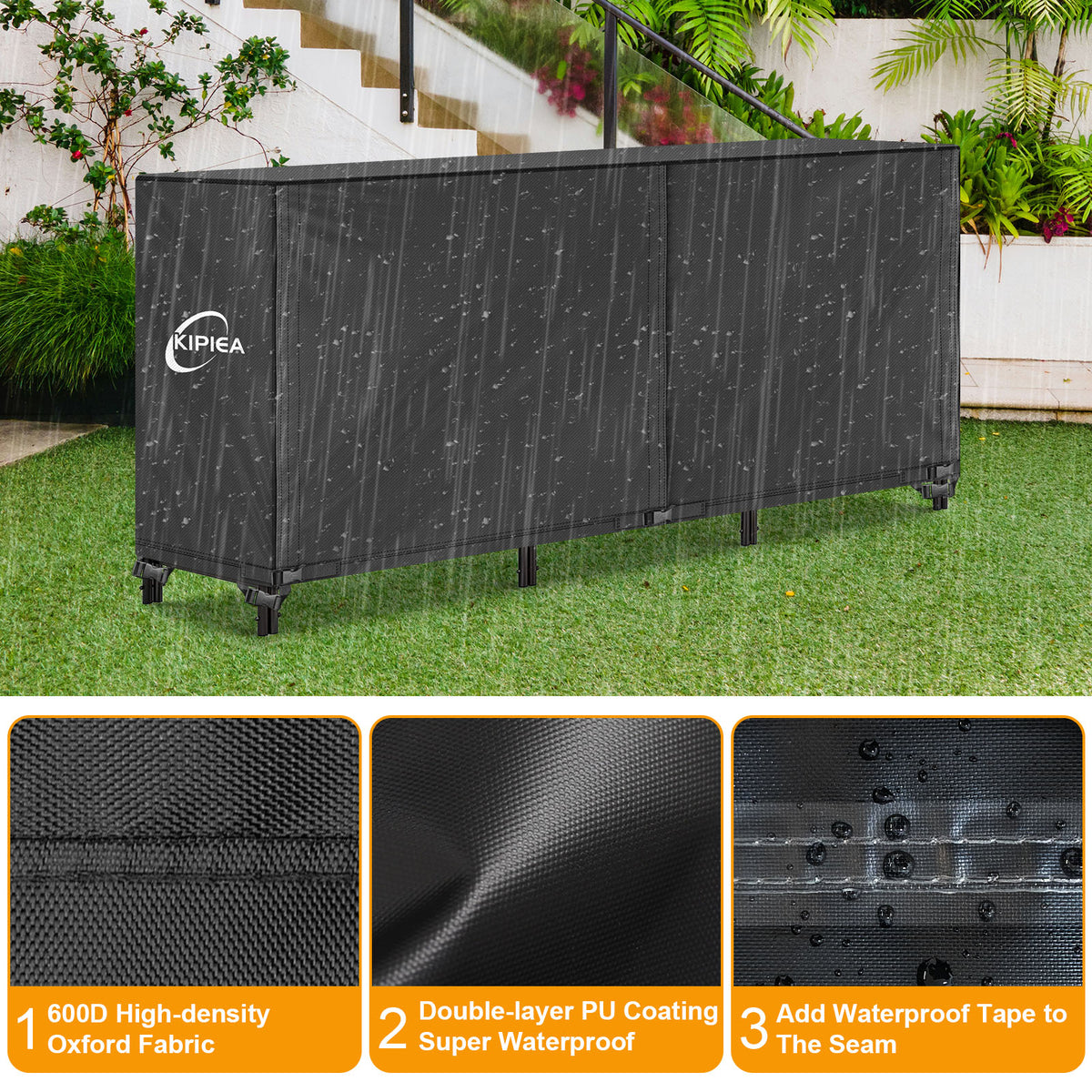 KIPIEA Firewood Rack Cover for Outdoor Log Storage