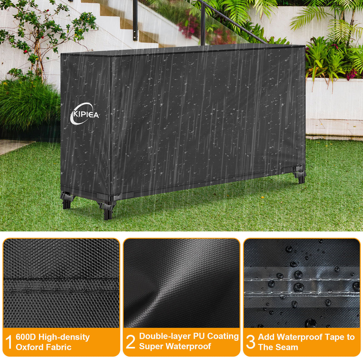 KIPIEA Firewood Rack Cover for Outdoor Log Storage