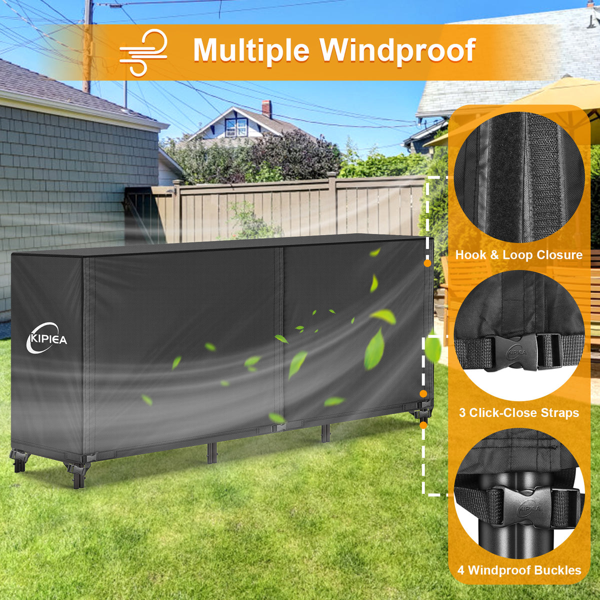 KIPIEA Firewood Rack Cover for Outdoor Log Storage