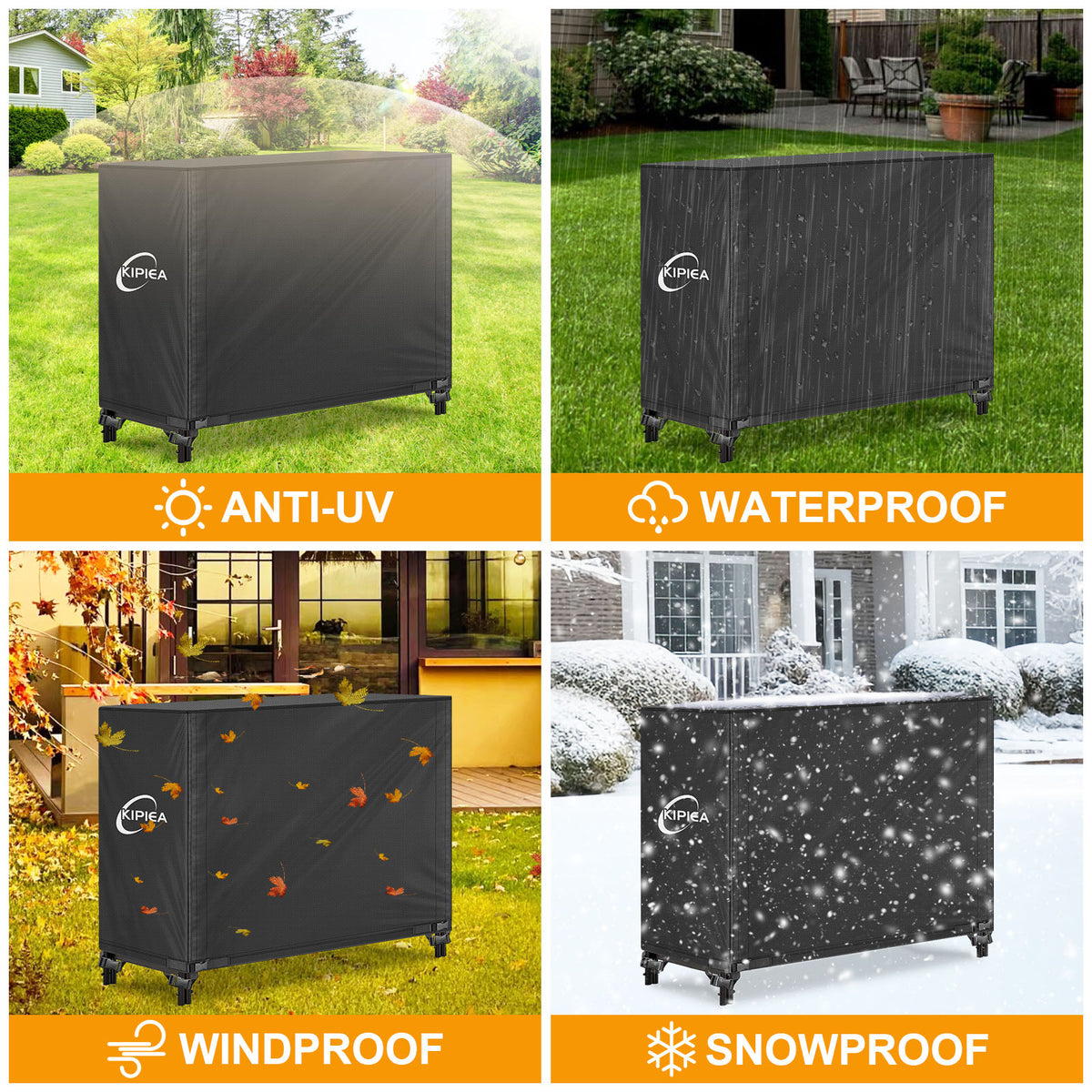 KIPIEA Firewood Rack Cover for Outdoor Log Storage