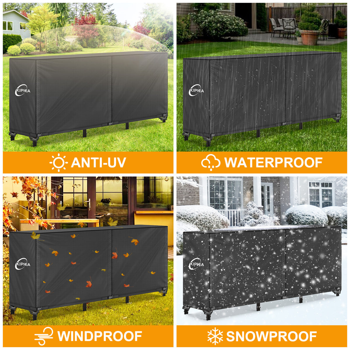 KIPIEA Firewood Rack Cover for Outdoor Log Storage