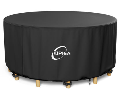 KIPIEA Round Patio Table Cover for Outdoor Furniture