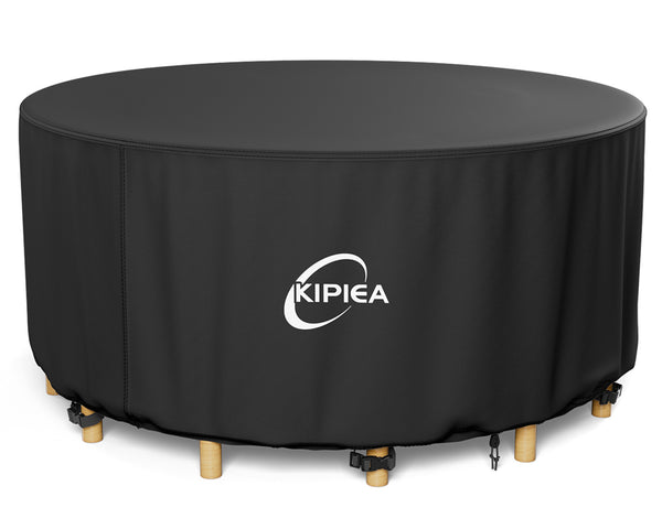 KIPIEA Round Patio Table Cover for Outdoor Furniture