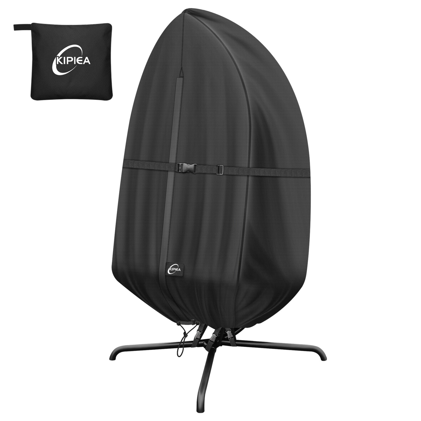 Kipiea Patio Egg Chair Covers Waterproof, Upgraded Outdoor Hanging Egg Chair Covers with Waterproof Zipper, 420D Heavy Duty Swing Chair Cover, Windproof, Anti-UV, No Tears