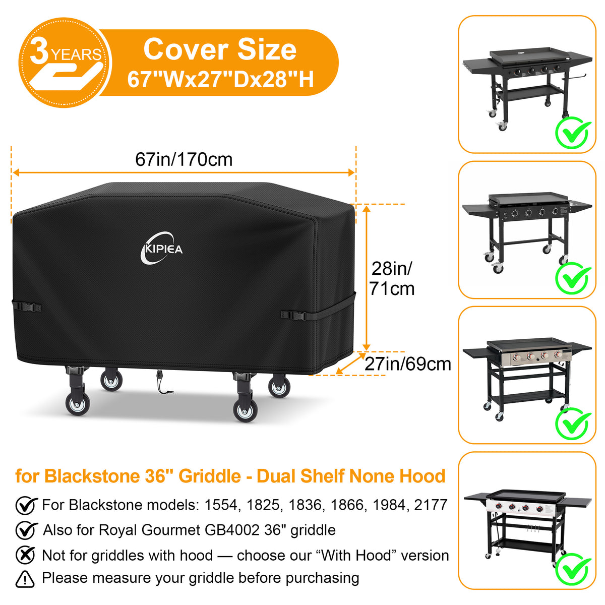 KIPIEA Griddle Covers for Blackstone Griddles
