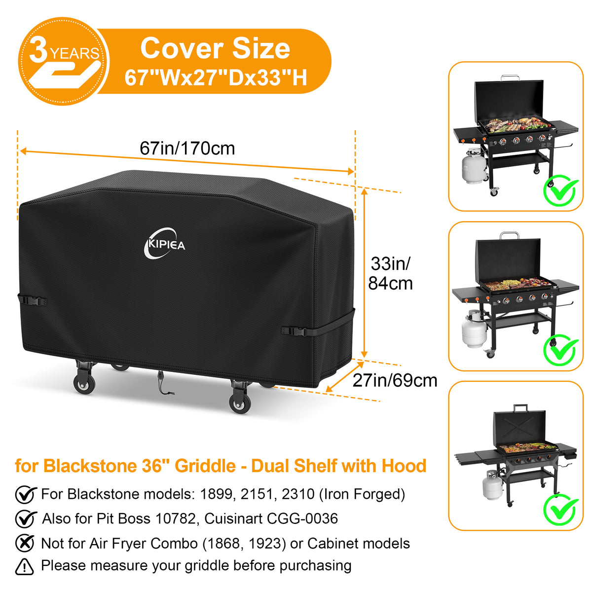 KIPIEA Griddle Covers for Blackstone Griddles