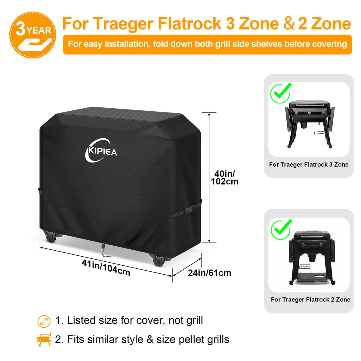 KIPIEA Pellet Grill Cover Compatible with Traeger Grills