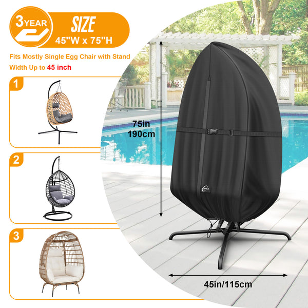 KIPIEA Egg Chair Cover for Outdoor Hanging Chairs