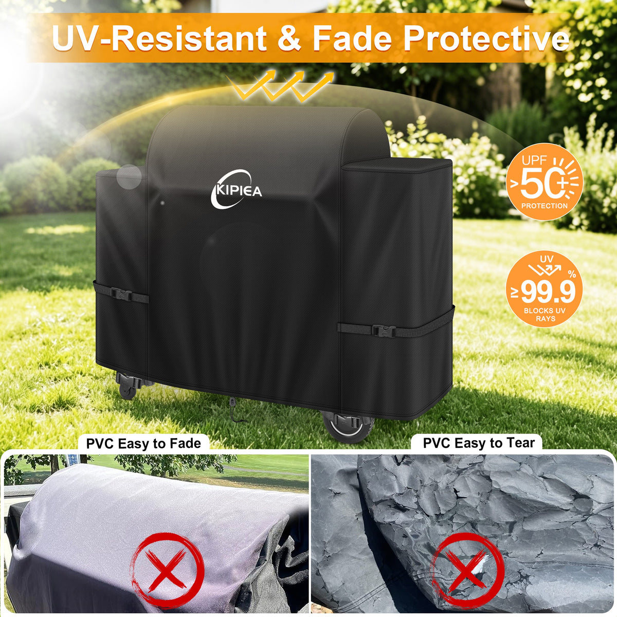 KIPIEA Pellet Grill Cover Compatible with Traeger Grills