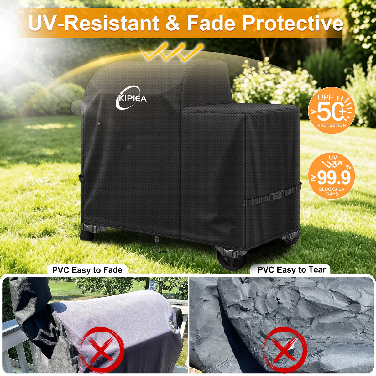 KIPIEA Pellet Grill Cover Compatible with Traeger Grills