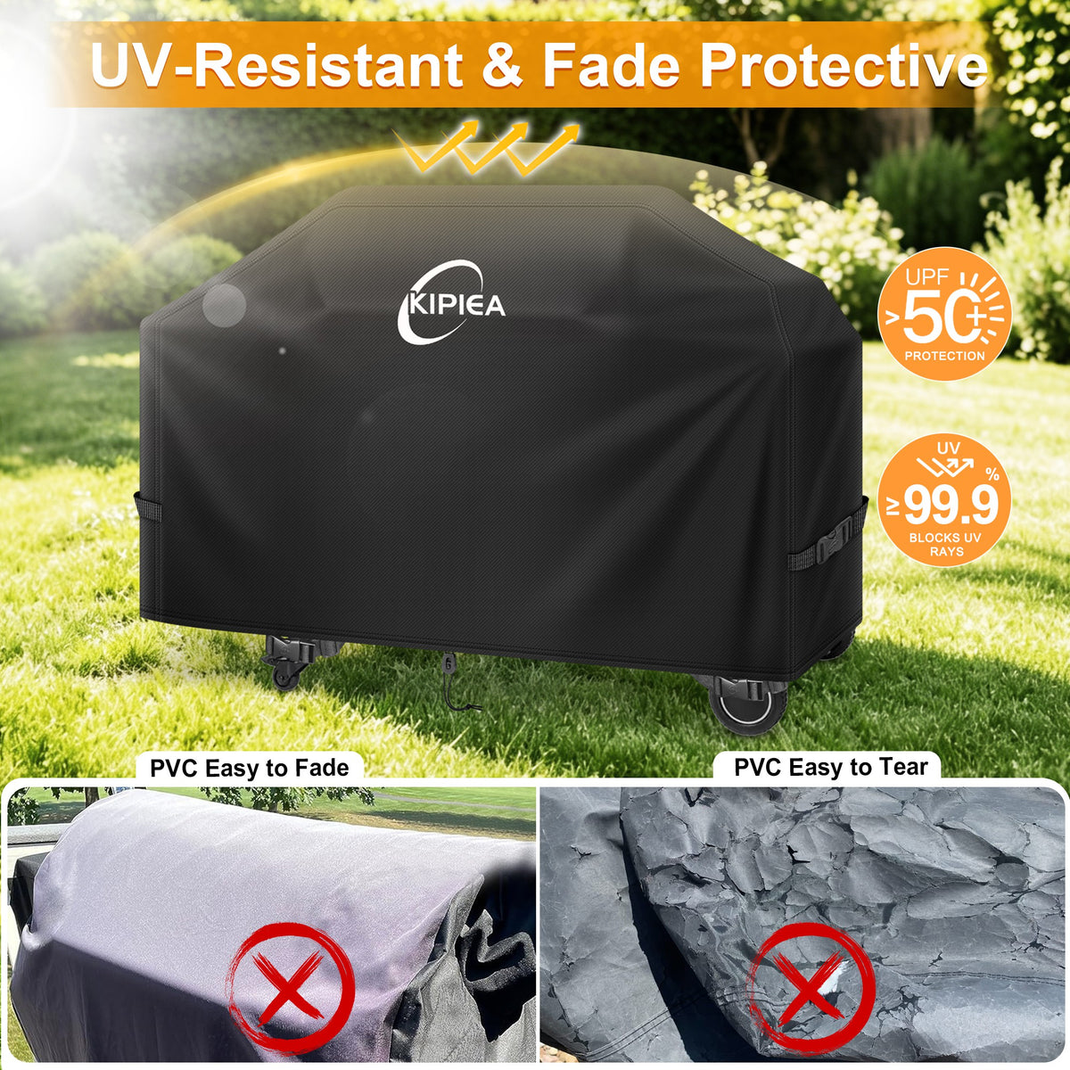 KIPIEA Pellet Grill Cover Compatible with Traeger Grills