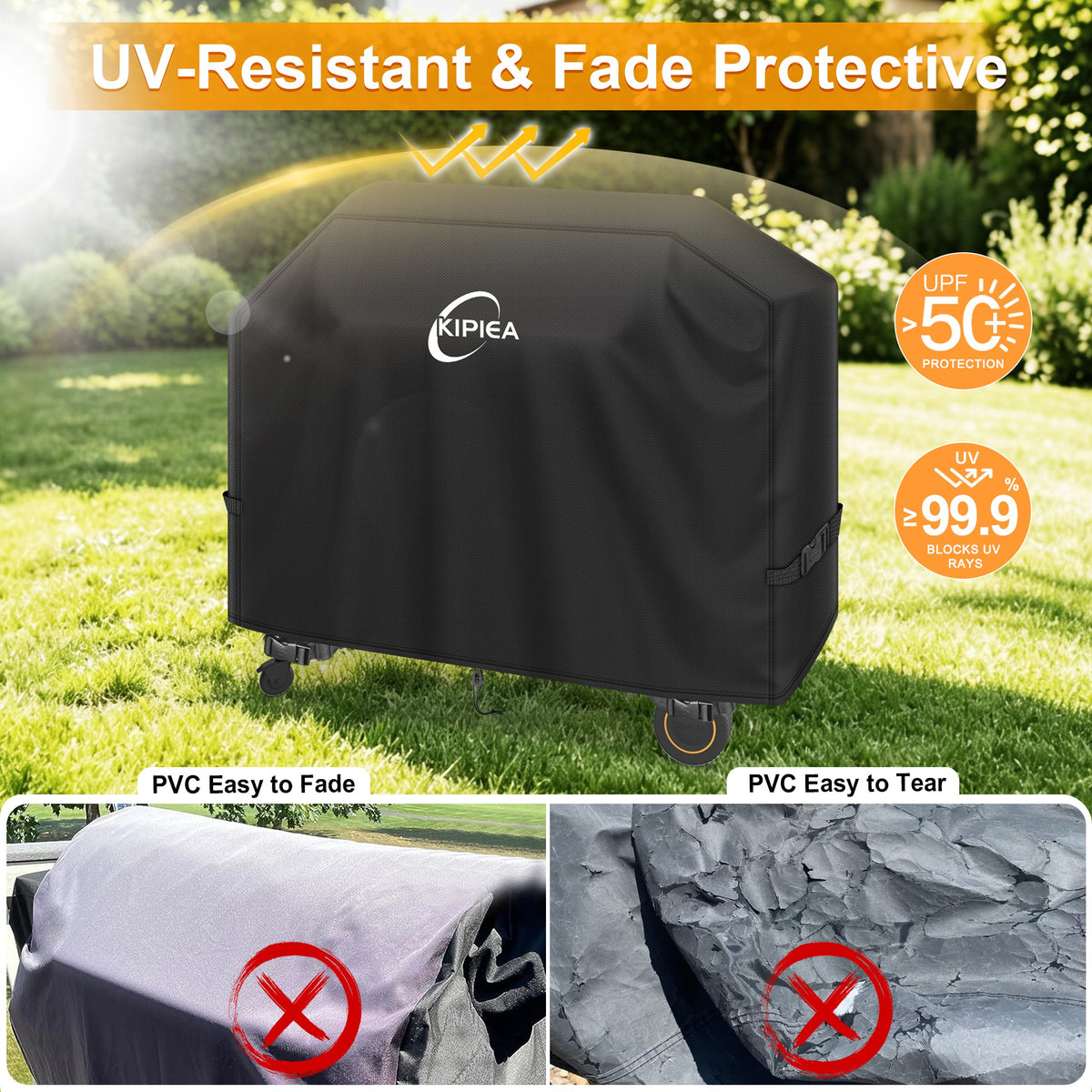 KIPIEA Pellet Grill Cover Compatible with Traeger Grills