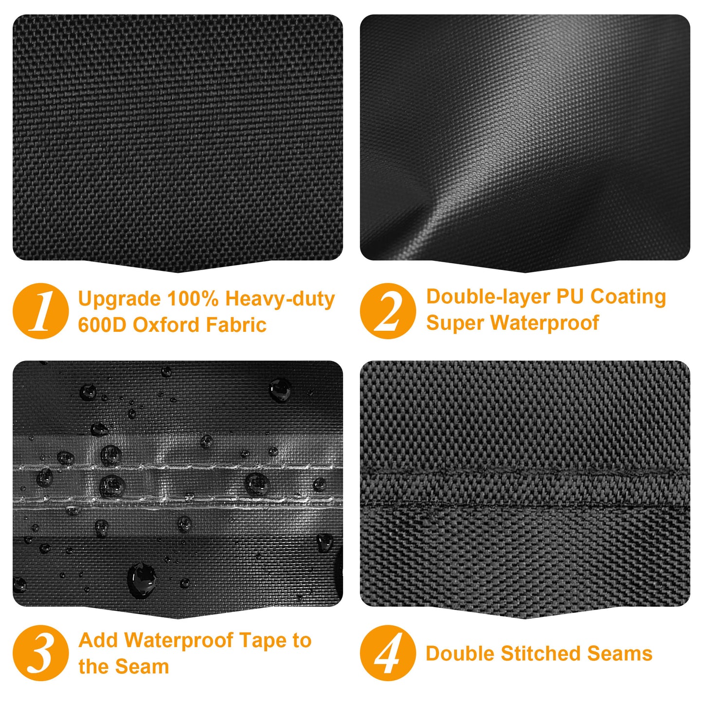 Kipiea 600D Heavy-Duty Waterproof Lawn Mower Cover – Universal Fit for Push Lawn Mowers, UV，Weather &Tear-Resistant, Includes 4 Buckles & 2 Drawstrings