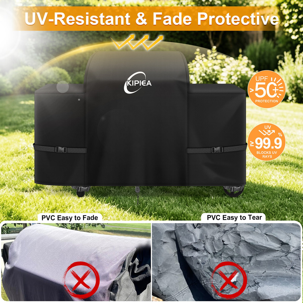 KIPIEA Pellet Grill Cover Compatible with Traeger Grills