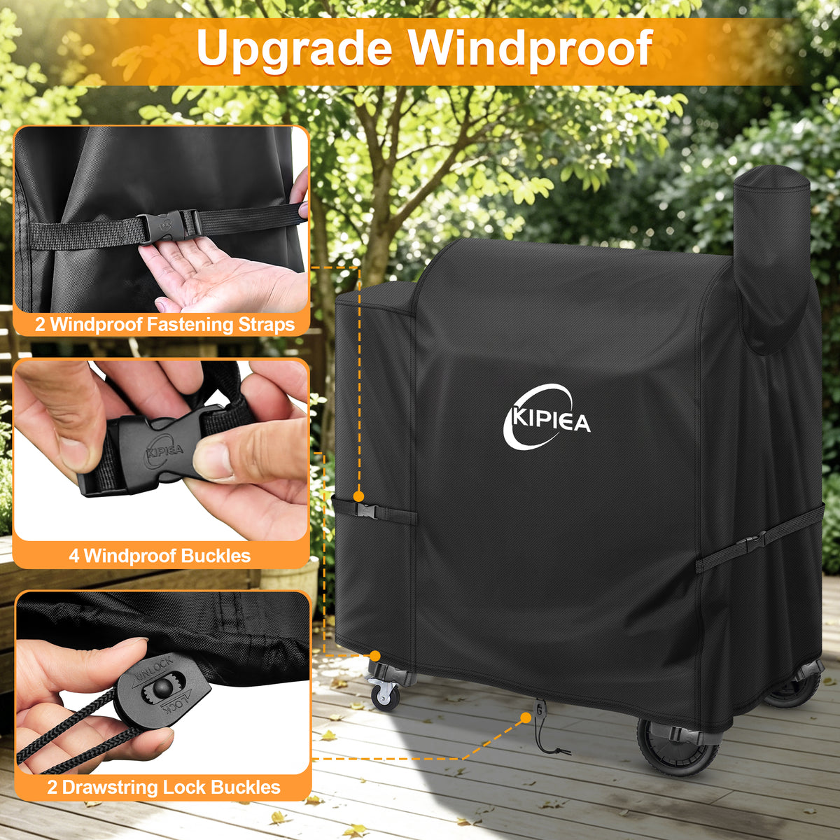 KIPIEA Pellet Grill Cover Compatible with Pit Boss Grills