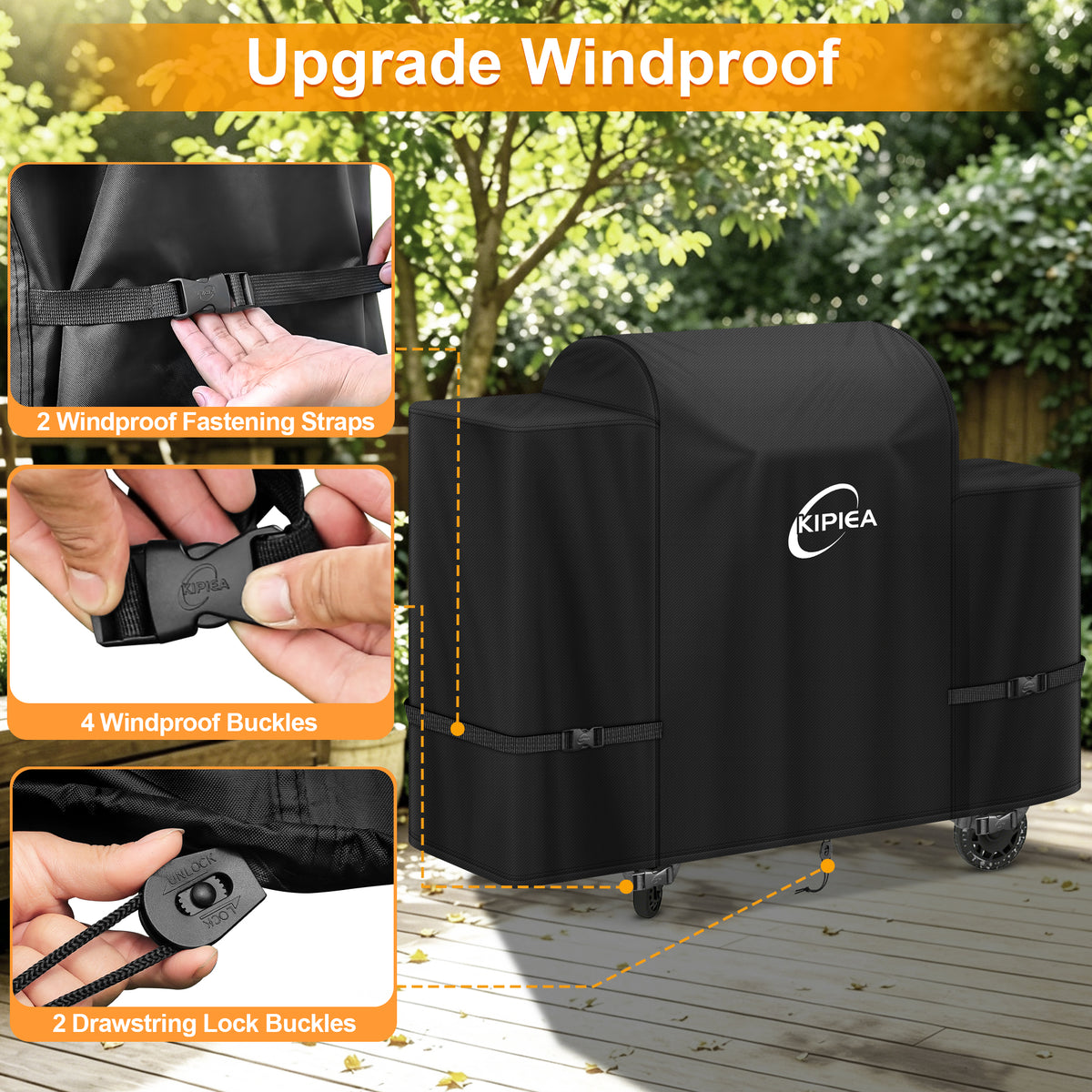KIPIEA Pellet Grill Cover Compatible with Pit Boss Grills