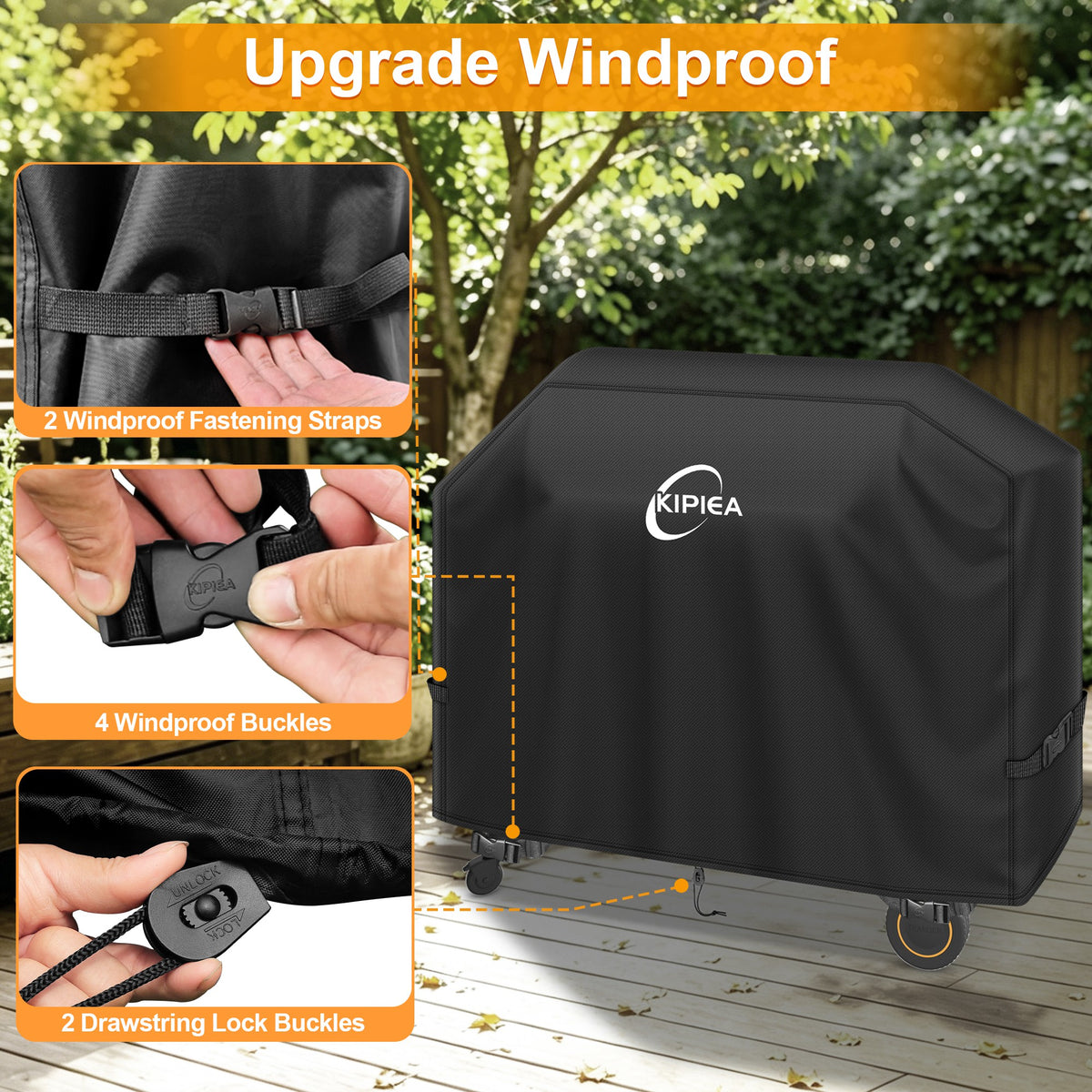KIPIEA Pellet Grill Cover Compatible with Traeger Grills