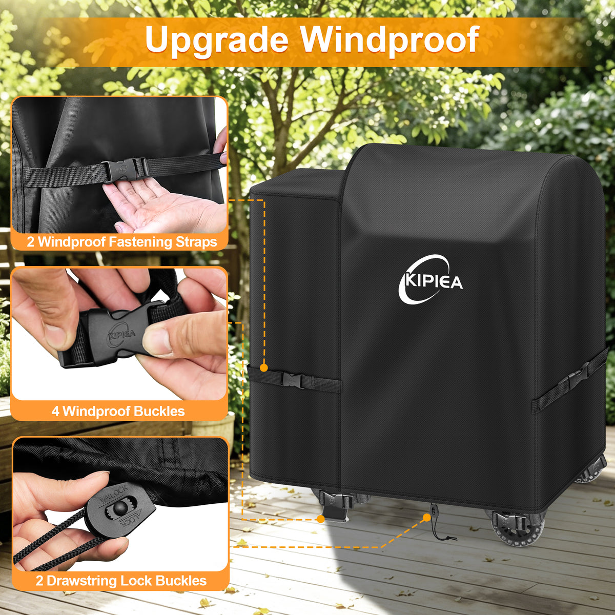 KIPIEA Pellet Grill Cover Compatible with Pit Boss Grills