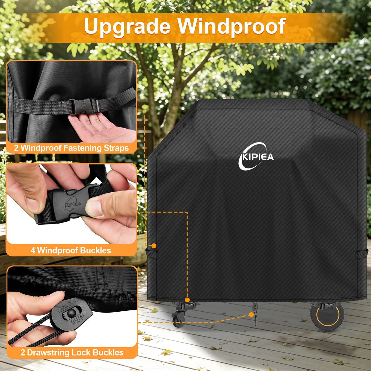 KIPIEA Pellet Grill Cover Compatible with Traeger Grills