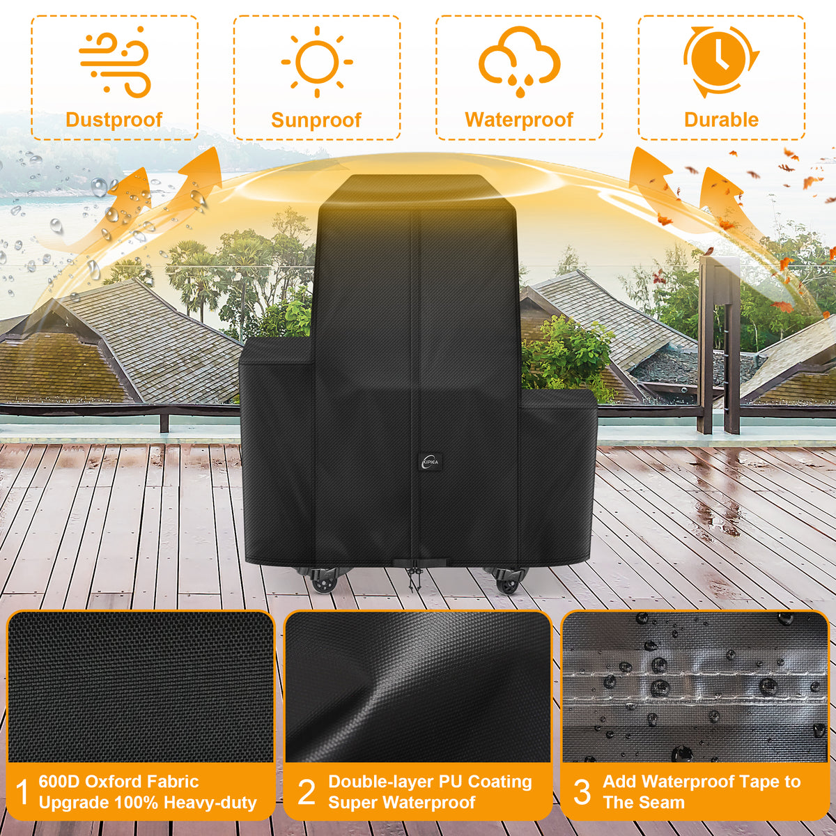 KIPIEA Pellet Grill Cover Compatible with Pit Boss Grills