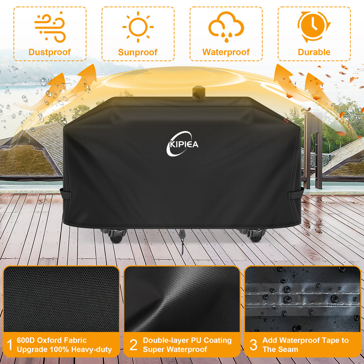 KIPIEA Pellet Grill Cover Compatible with Pit Boss Grills