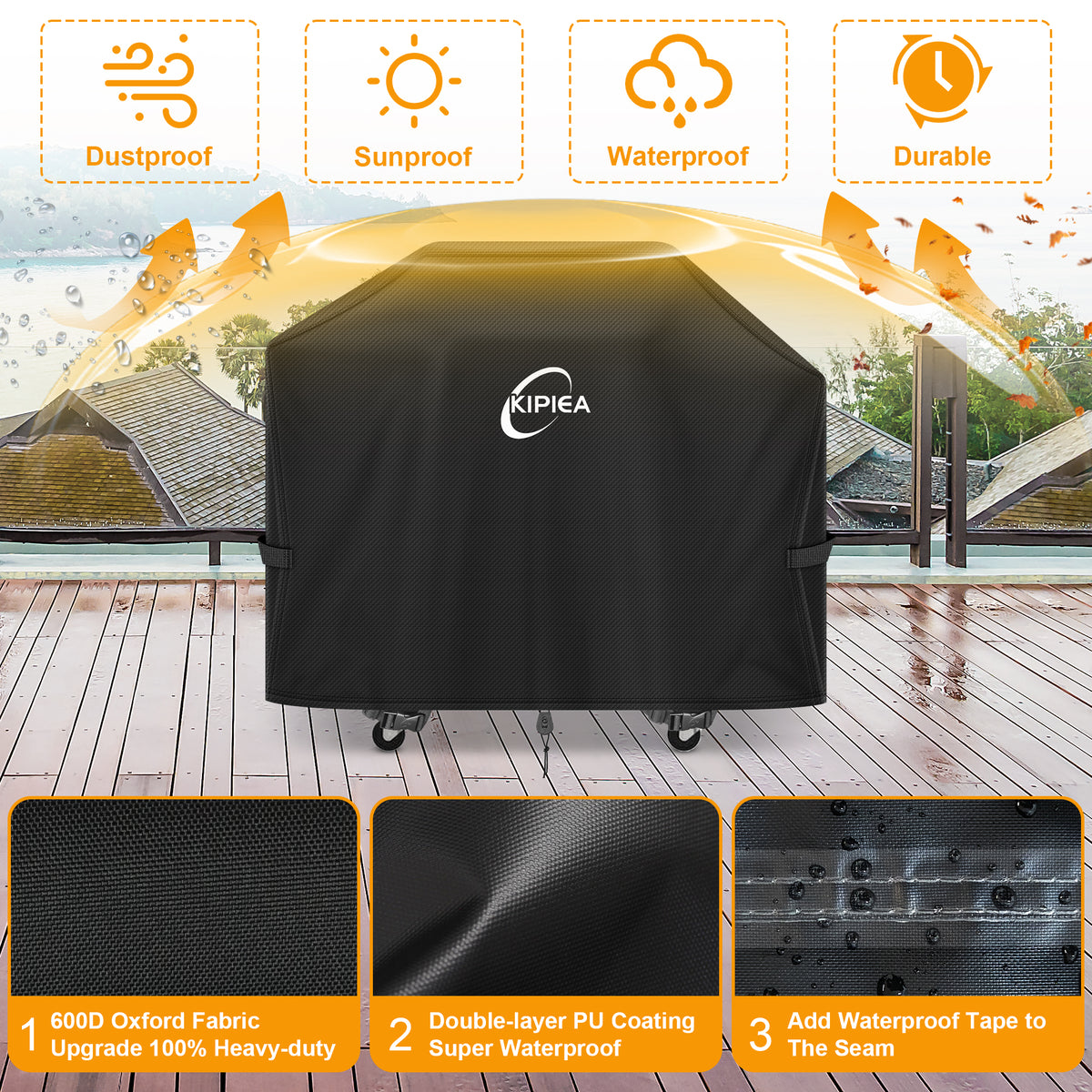 KIPIEA Pellet Grill Cover Compatible with Pit Boss Grills