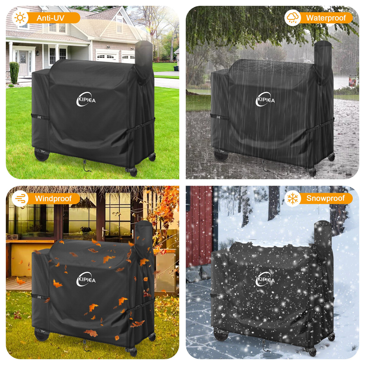 KIPIEA Pellet Grill Cover Compatible with Traeger Grills