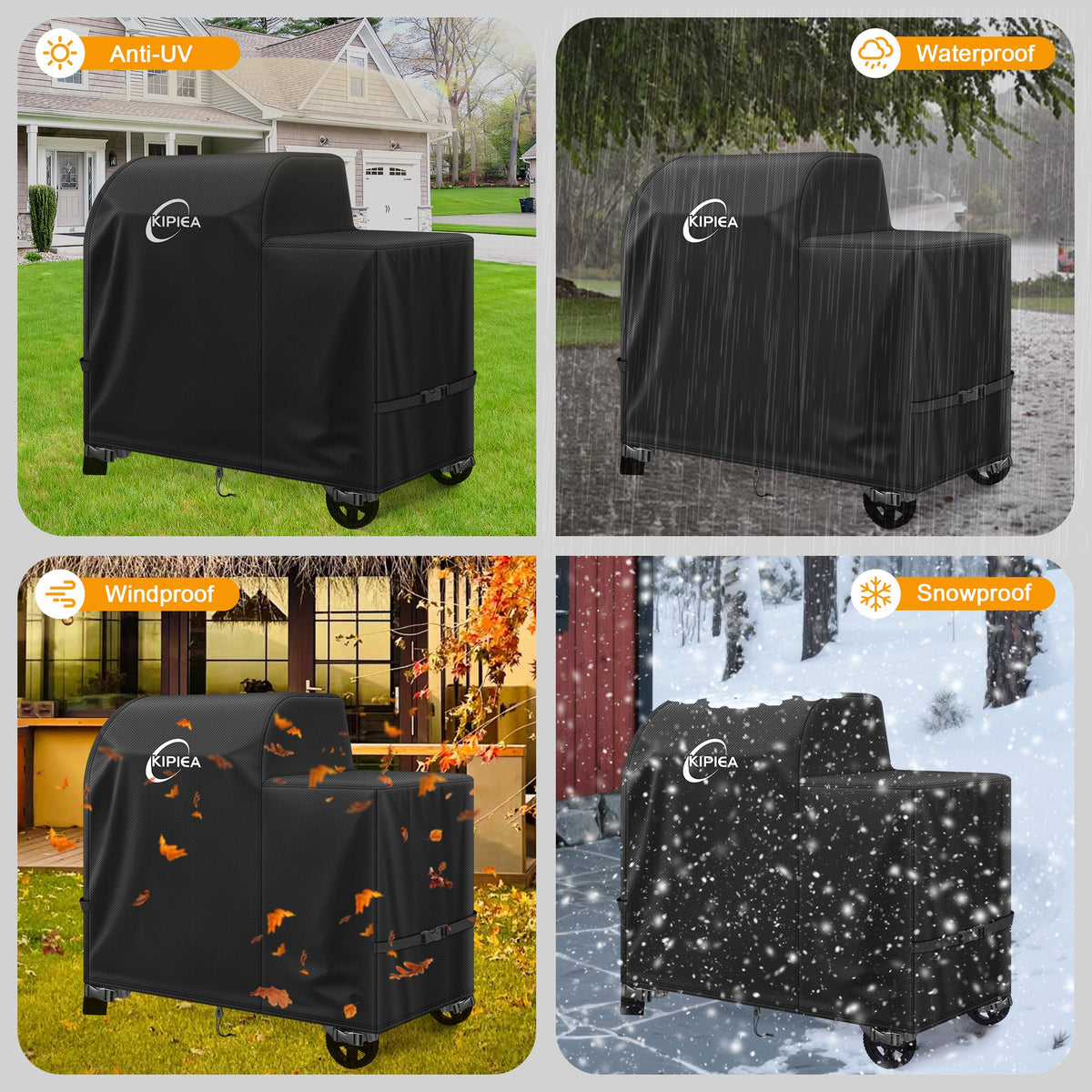 KIPIEA Pellet Grill Cover Compatible with Traeger Grills