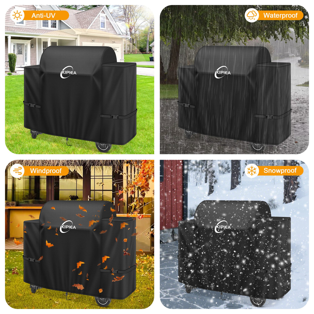 KIPIEA Pellet Grill Cover Compatible with Traeger Grills