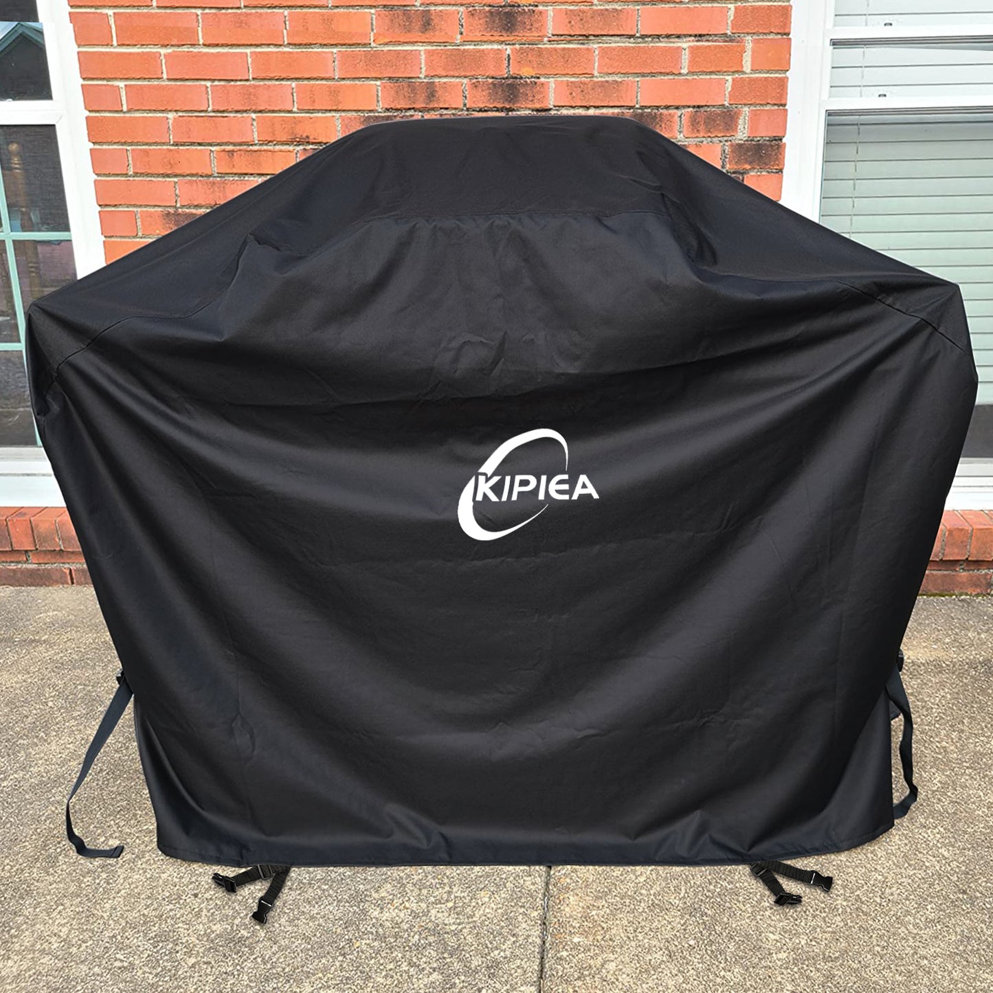 Kipiea Upgrade BBQ Covers, Heavy-Duty Barbecue Covers, Universal Gas Grill Covers with 4 Windproof Buckles, No Tears Anti UV No Fading