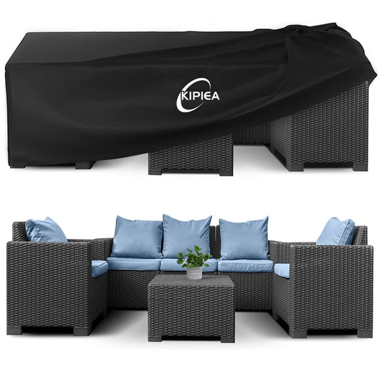 Kipiea 600D Patio Furniture Covers Waterproof Winter, Outdoor Furniture Set Covers for Table Chairs, Heavy-Duty Outdoor Sofa Covers with Anti UV and No Tears, No Fading