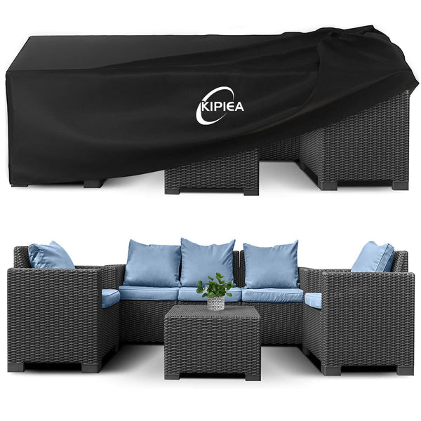 Kipiea 600D Patio Furniture Covers Waterproof Winter, Outdoor Furniture Set Covers for Table Chairs, Heavy-Duty Outdoor Sofa Covers with Anti UV and No Tears, No Fading