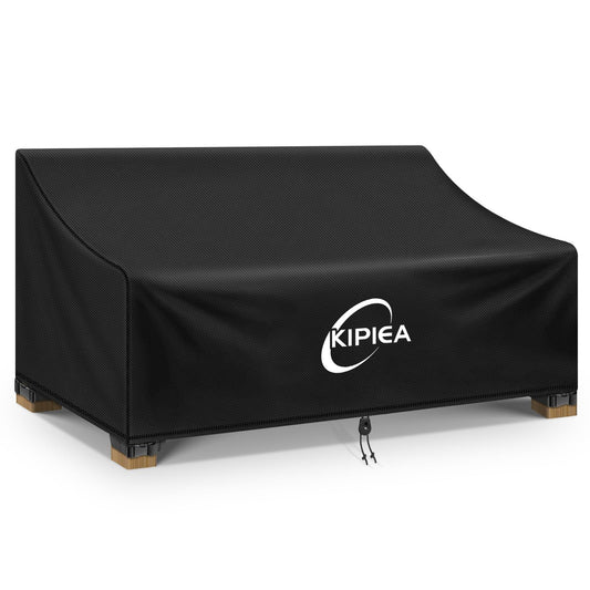 Kipiea Patio Sofa Cover Heavy Duty 420D Outdoor Couch Covers Waterproof Winter, 2-Seat Patio Furniture Cover Loveseat, Outdoor Sofa Covers with Anti UV and No Tears, No Fading