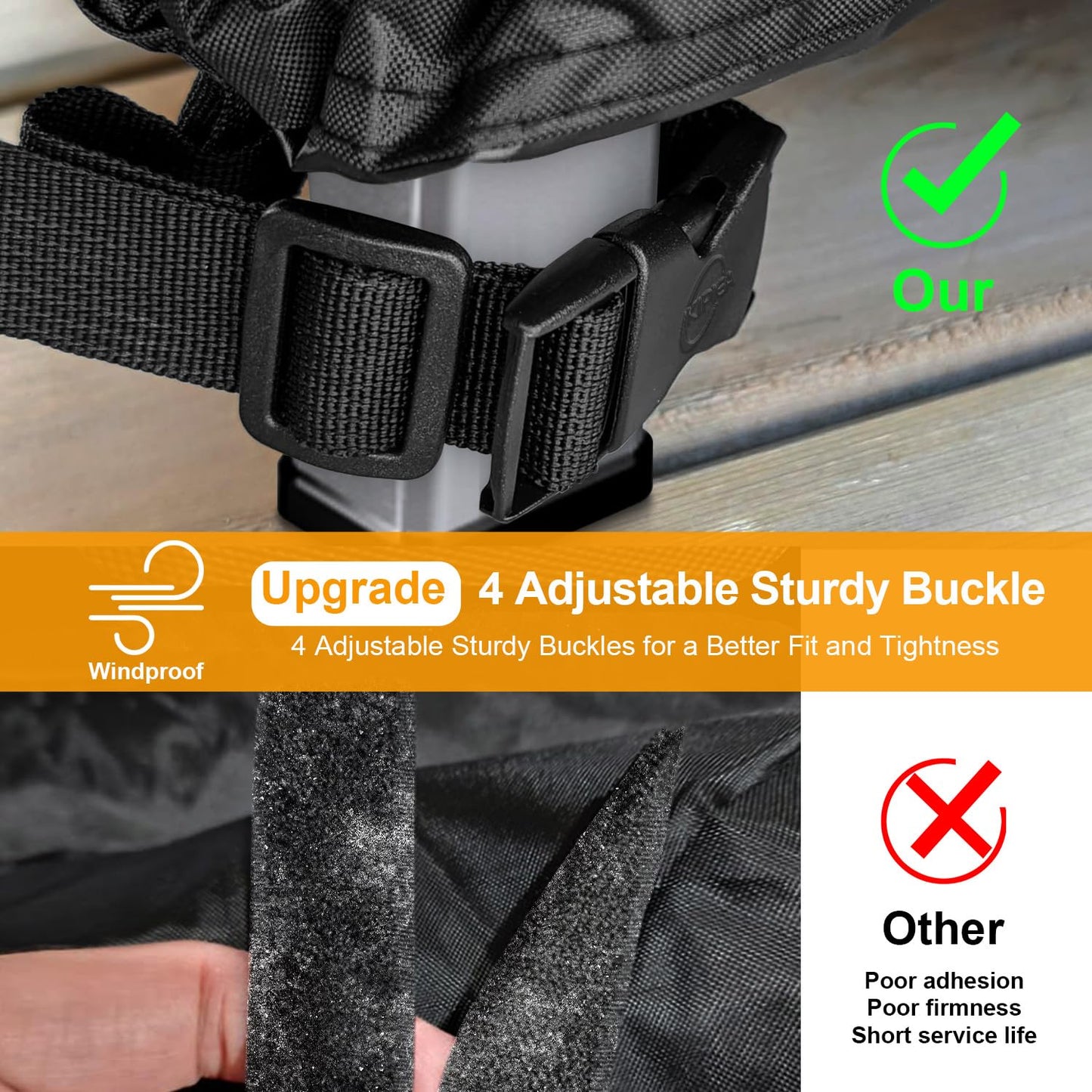 Kipiea 420D BBQ Covers, Heavy-Duty Barbecue Covers, Universal Gas Grill Covers with 4 Windproof Buckles, No Tears Anti UV No Fading