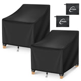 Kipiea 500D Patio Chair Covers Waterproof Winter 2 Pack - Heavy Duty Lawn Outdoor Furniture Chair Covers with Anti UV and No Tears, No Fading