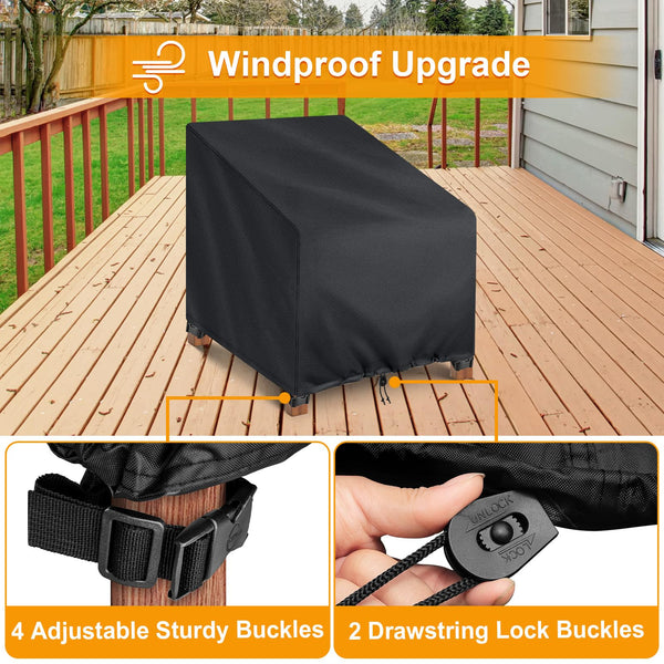 KIPIEA Patio Chair Covers 2-Pack for Outdoor Chairs